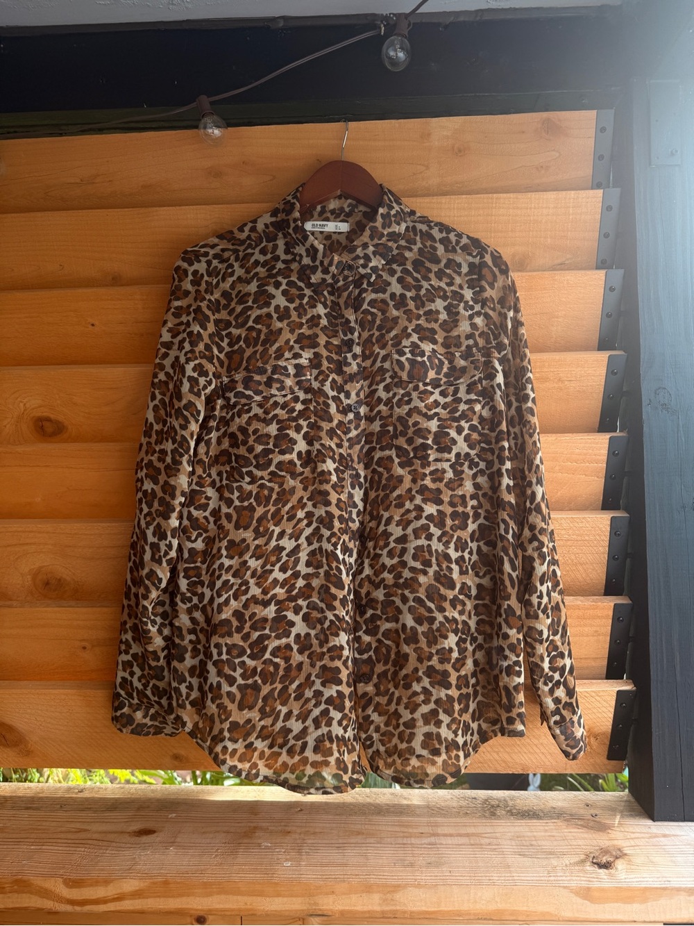 Old Navy classic AnimalPrint utility fiercecore buttonUp Jacket in Brown Tones L